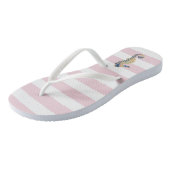 Cheval de mer bleu sur bandes blush tongs flops (Incliné)