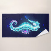 Cheval de mer de glace cristal sur Arrière - plan  (Serviette de bain)