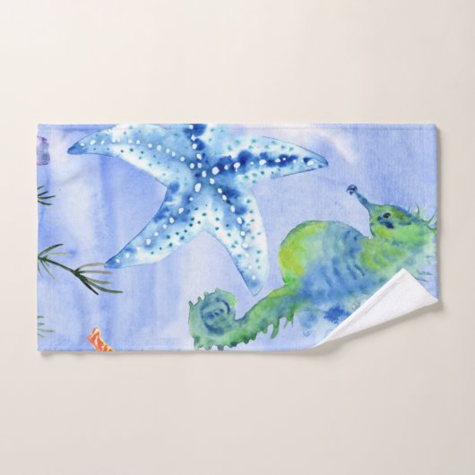 Cheval De Mer Et Épée Avec Corail Motif (Serviette à main)