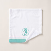 Cheval de mer Turquoise côtier élégant (Gant de toilette)