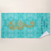 Cheval de mer Turquoise | Serviette de plage perso (Devant)