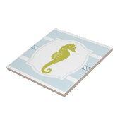 Cheval de mer vert océan bandes nautiques carreaux (Côté)