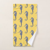 Cheval de mer Vintage jaune (Serviette à main)