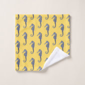 Cheval de mer Vintage jaune (Gant de toilette)