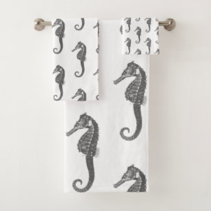 Cheval de mer Vintage noir blanc