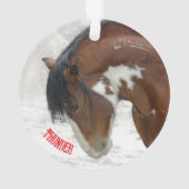 Cheval de neige - Acrylique de Noël (dos)