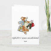 Cheval de Noël avec Corgi Elves Carte de voeux (Dos)