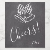 Cheval de Noël, Chalkboard Étiquette de vin person (Étiquettes simples)