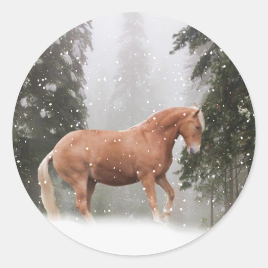 Cheval de Noël et Stickers de neige (Devant)