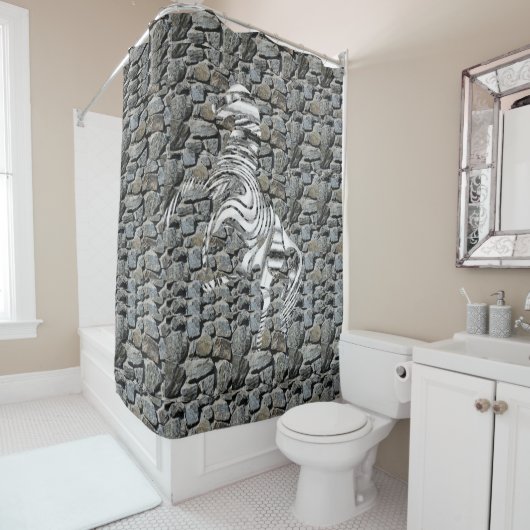 Cheval de rideau de douche (En situation)