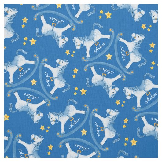 Cheval de roche bleu foncé nom garçon tissu de pép (Échantillon)