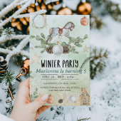 Cheval de roche Noël Anniversaire Fête Invitation