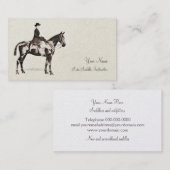 Cheval de selle de femme et carte de visite de (Devant / Derrière)
