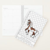 Cheval de Trotting Pinto Brun Dessin Animé & Texte (Devant avec enveloppe)