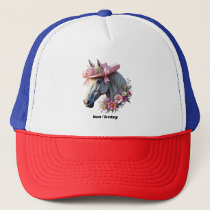 Cheval Derby féminin Casquette de soleil rose  élé