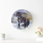 Cheval d'hiver, équine ronde (grande horloge mural (Maison)