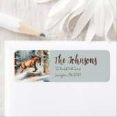 Cheval d'hiver Jumping Étiquette de adresse de Noë (En situation)