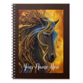 Cheval d'Imaginaire en Noir & Or, Carnet modifiabl (Devant)