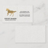 Cheval d'or | Carte de visite équestre (Devant / Derrière)