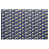 Cheval d'or sur tissu de vacances bleu (Yard)