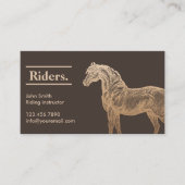 Cheval d'or Tan Horseback Carte de visite d'équita (Devant)