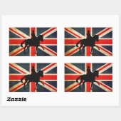 Cheval Dressage avec Stickers Drapeau Union Jack (Feuille)
