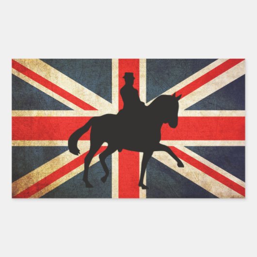 Cheval Dressage avec Stickers Drapeau Union Jack (Devant)