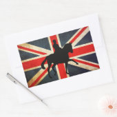 Cheval Dressage avec Stickers Drapeau Union Jack (Enveloppe)
