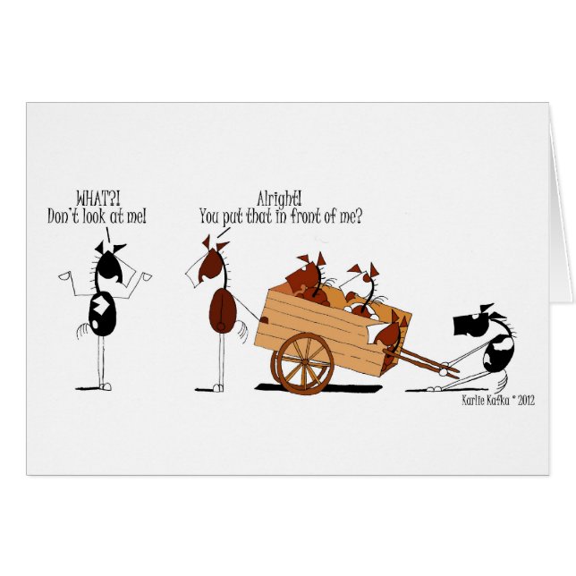 Cheval drôle devant la bande dessinée de chariot (Devant horizontal)