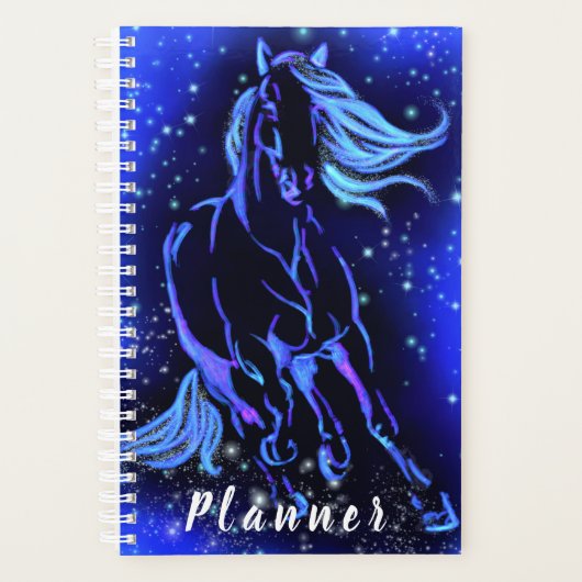 Cheval Du Planificateur Bleu Courant À La Nuit éto (Devant)