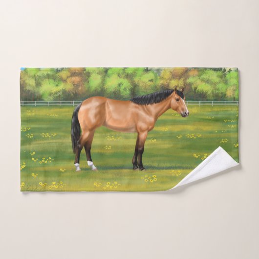 Cheval du Quartier des Dun Buckskin (Serviette à main)
