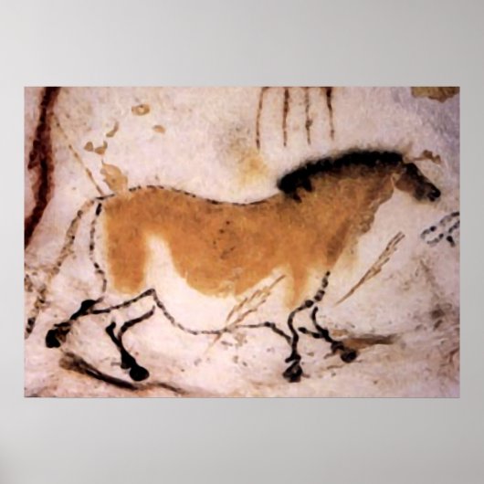 Cheval Dun - Poster de peinture de la grotte préhi (Devant)