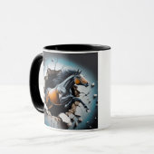 "Cheval Dynamique Traversant Le Mur - Mug 3D (Devant gauche)