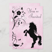 Cheval Élevant Invitation Anniversaire (Devant / Derrière)