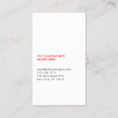 CHEVAL EN Carte de visite ROUGE (Dos)