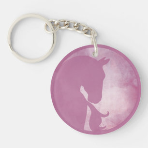 Cheval en Cercle - Porte-clés Rose