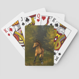 Cheval en peau de seau dans la forêt Cartes de jeu