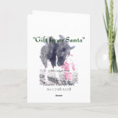 Cheval en prévision et carte Père Noël enfant (Dos)