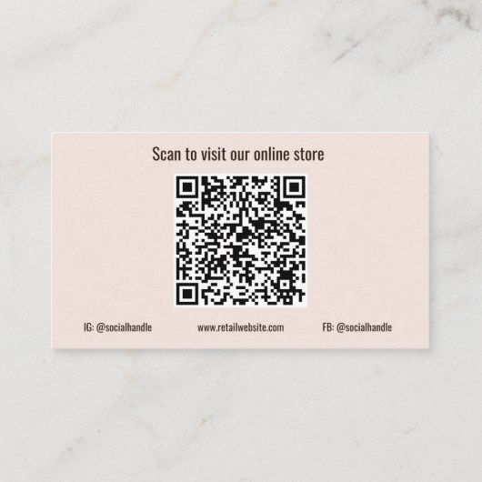 Cheval équestre Carte de visite de code QR (Dos)