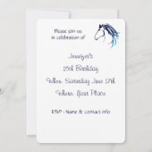 Cheval équestre fête d'anniversaire Invitation per (Dos)
