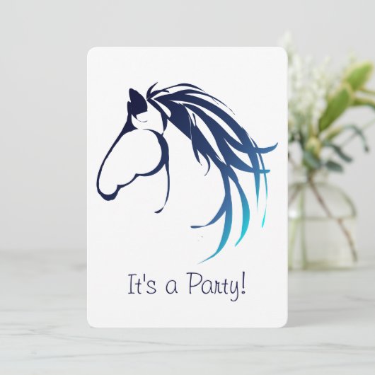 Cheval équestre fête d'anniversaire Invitation per (Debout devant)