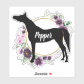 Cheval Equestria Personnalisé Nom Sticker Floral (Feuille)