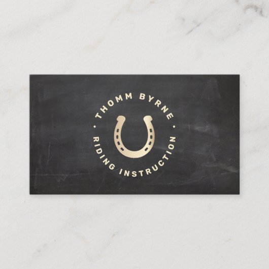 Cheval Equestrian Horseshoe Rustique Carte de visi (Devant)