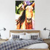 *~* Cheval Equine AR22 Mane noir toile d'art Impri (Insitu(Chambre))