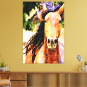 *~* Cheval Equine AR22 Mane noir toile d'art Impri (Insitu(Salon))