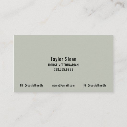 Cheval Equine QR Code Cartes de visite (Dos)