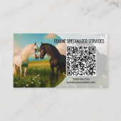 Cheval Equine QR Code Cartes de visite (Devant)