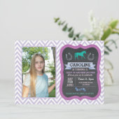 Cheval équitation Photo Pony Purple Invitation Inv (Debout devant)