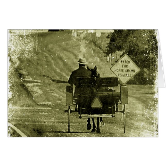 Cheval et Buggy Sepia Grunge (Devant horizontal)