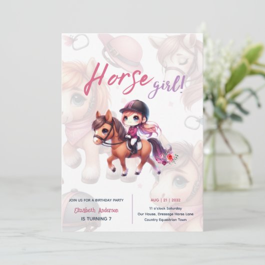 Cheval et cavalier Invitations d'anniversaire Eque (Debout devant)